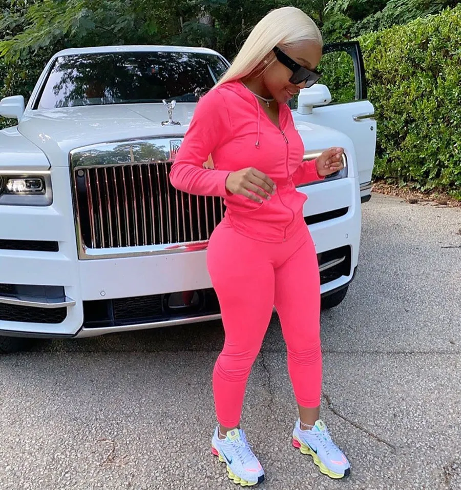 2023 workout bodycon hooded zipper pocket long sleeve tops sporty stretchy leggings 2 Piece Set Women casual fall sets