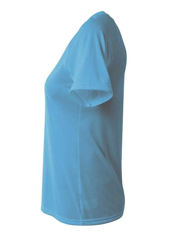 A4 NW3393 SureColor Short Sleeve Cationic Women's Tee - Light Blue