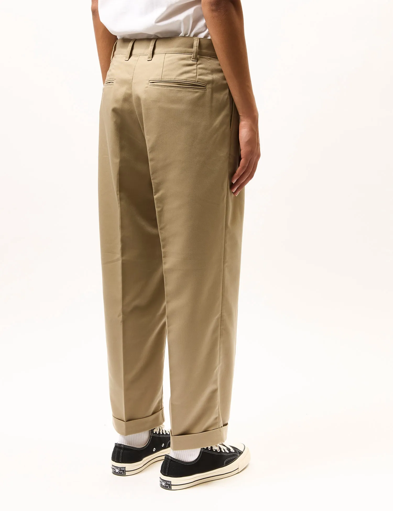 Beams Plus 2 Pleats Trousers (PE Twill) - Sand