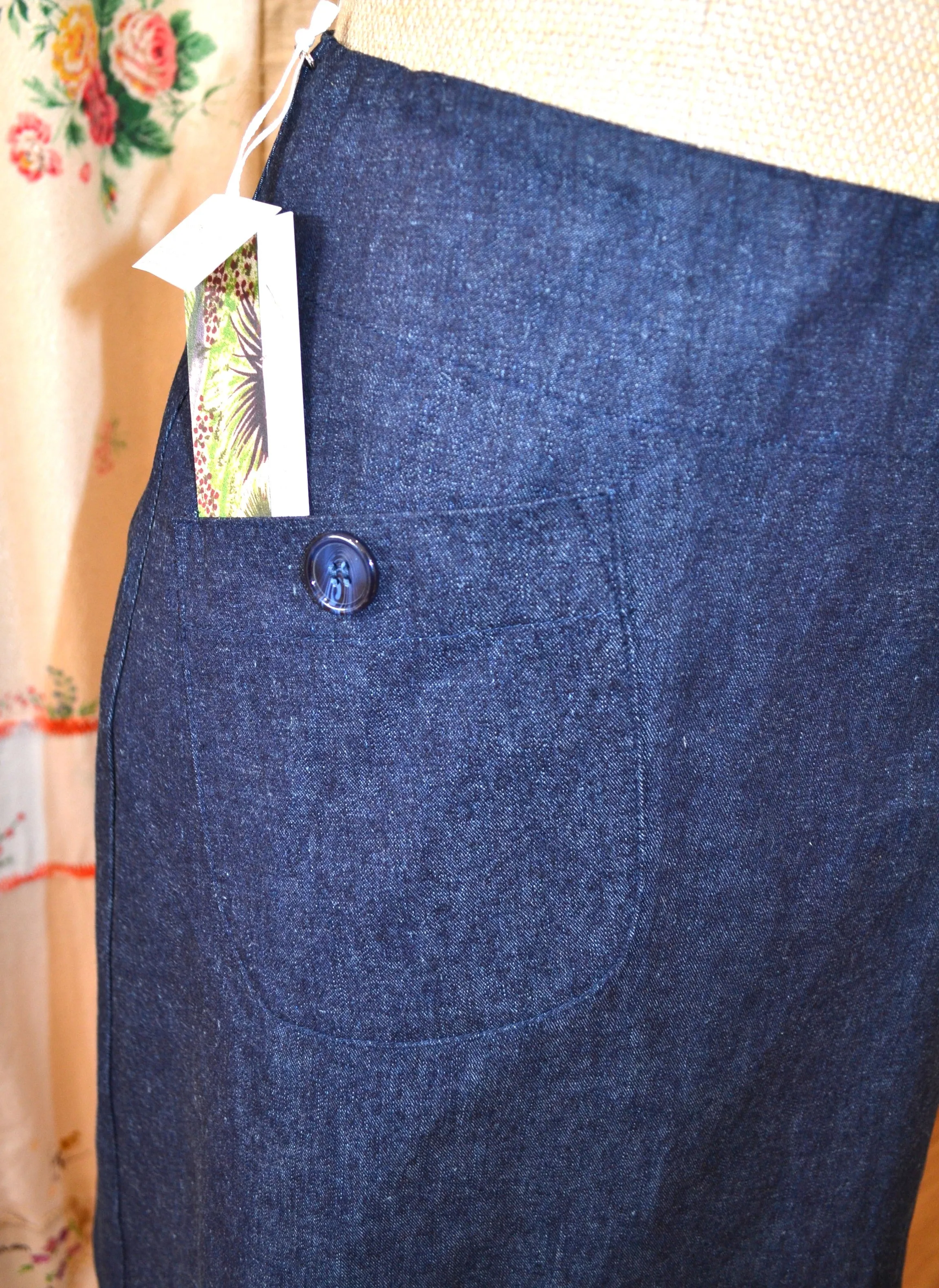 Berserk Cotton Denim  pocket skirt