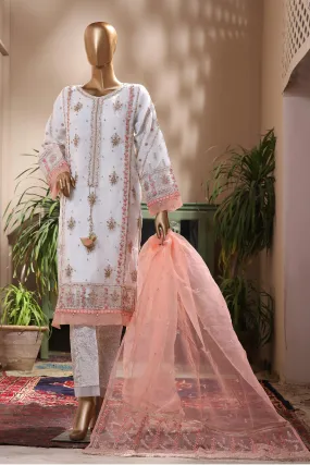 Bin Saeed Stitched 2 Piece Embroidered Organza Festive Collection'2022-AMD-20-White