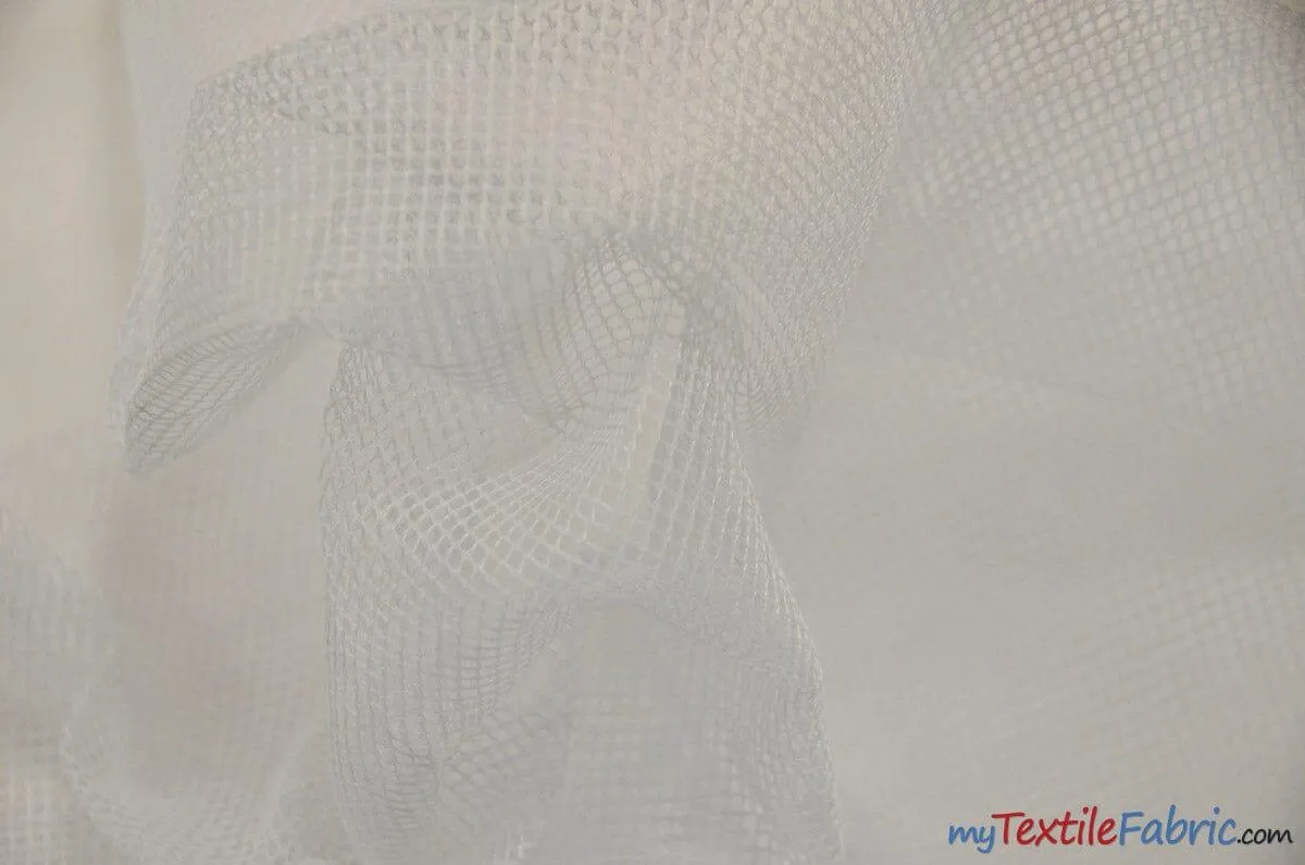 Black and White Italian Hard Net Crinoline Fabric | Petticoat Fabric | 54" Wide | Very Hard Stiff Netting Fabric is used to give Volume to Dresses |