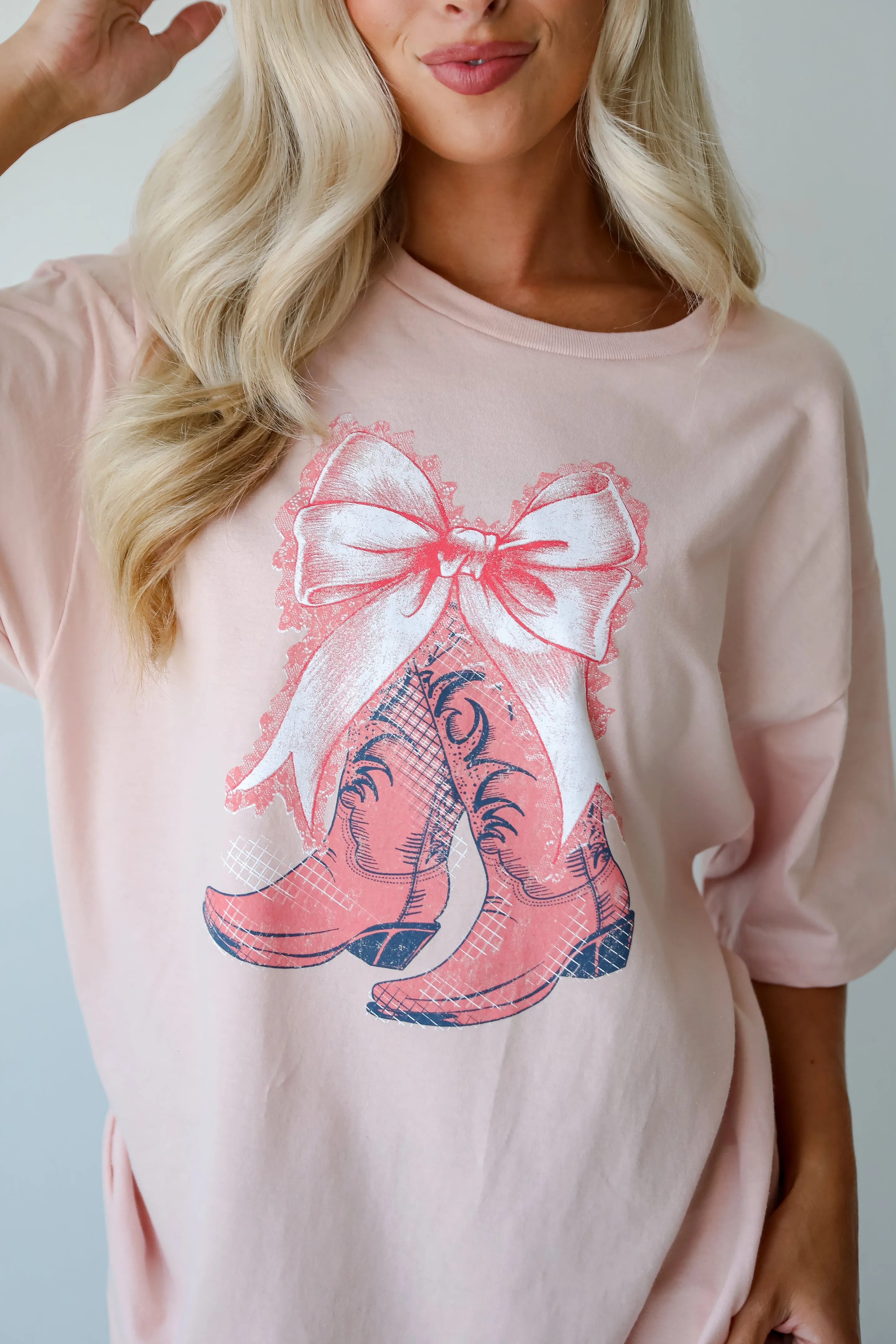 Boots & Bows Blush Graphic Tee