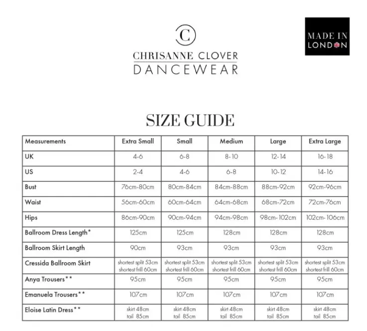 Chrissane Clover CRESSIDA Ballroom Skirt Pra 1376
