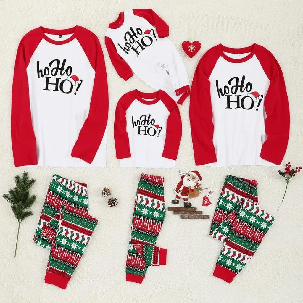 Christmas Children Kids Printed Letter Top Pants