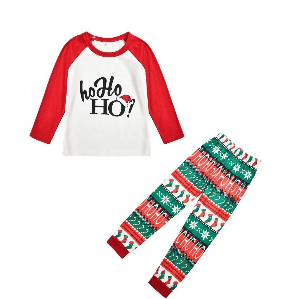 Christmas Children Kids Printed Letter Top Pants