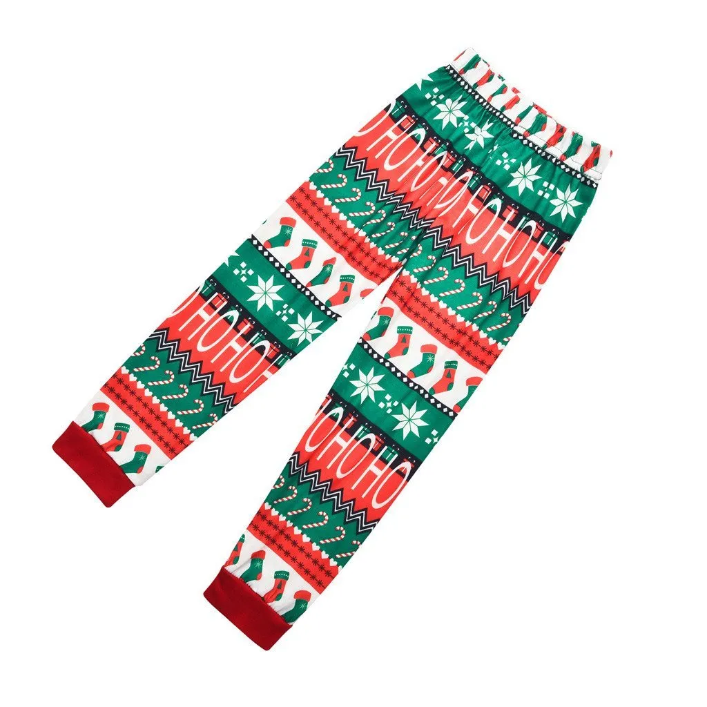 Christmas Children Kids Printed Letter Top Pants