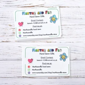 Customised Business Cards on uncoated card