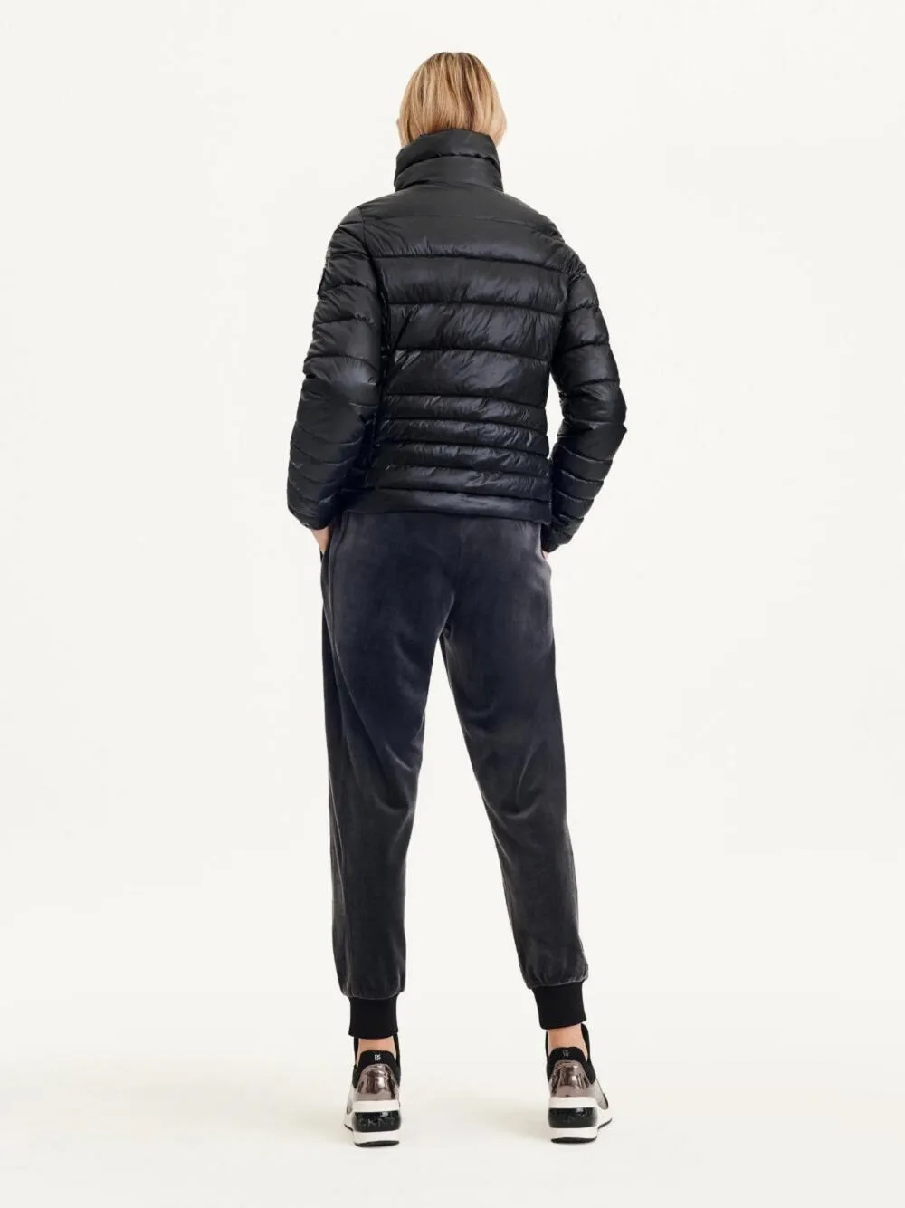 DKNY Sport Women's Logo Lightweight Packable Puffer Jacket, Black, S
