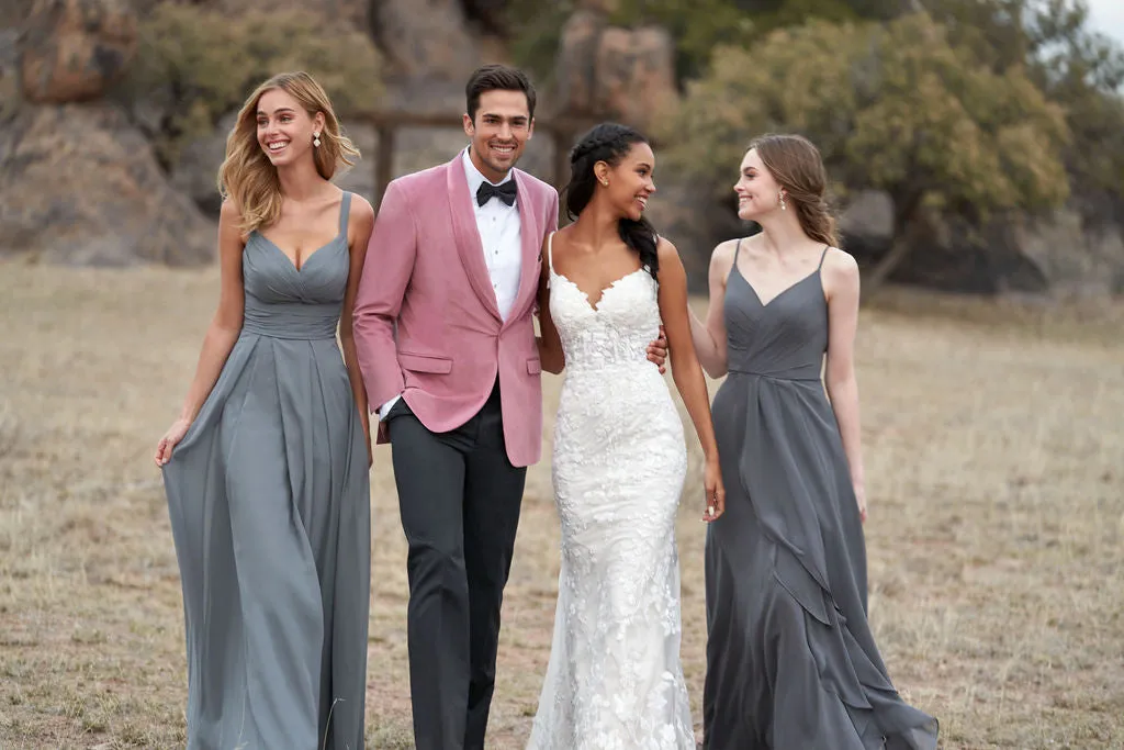 Dusty Rose Venice Velvet Slim Fit Tuxedos