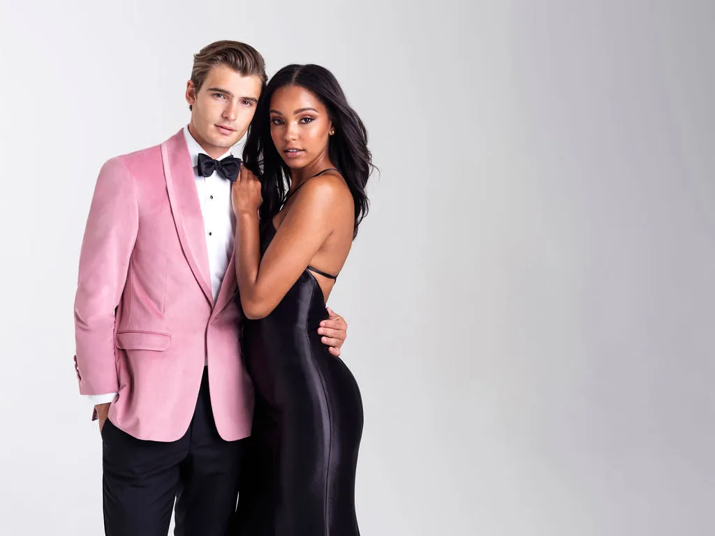 Dusty Rose Venice Velvet Slim Fit Tuxedos