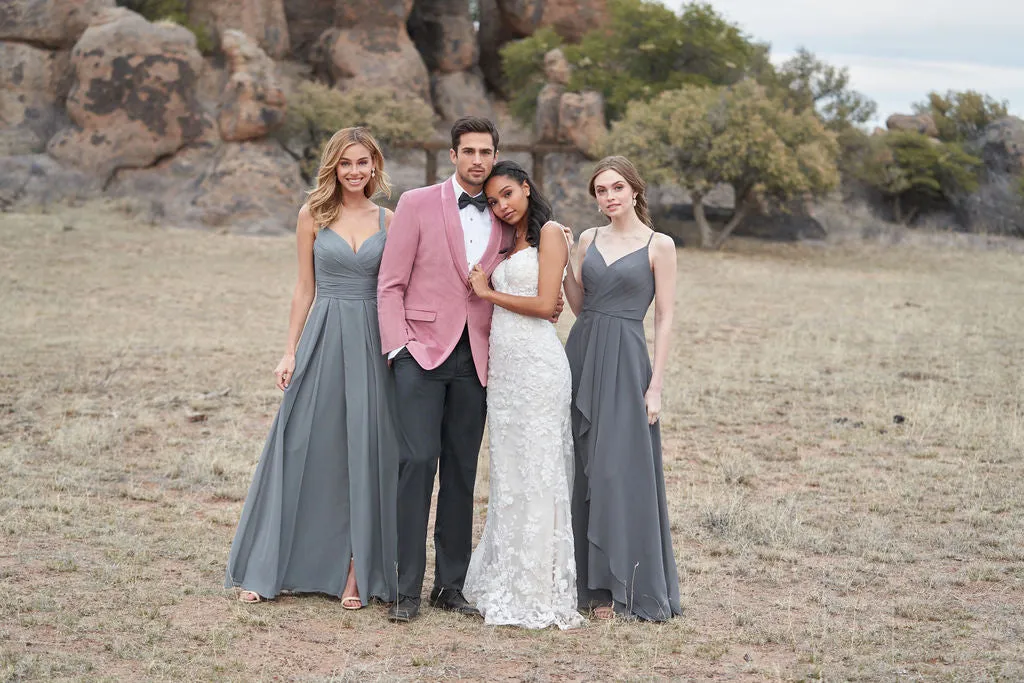 Dusty Rose Venice Velvet Slim Fit Tuxedos