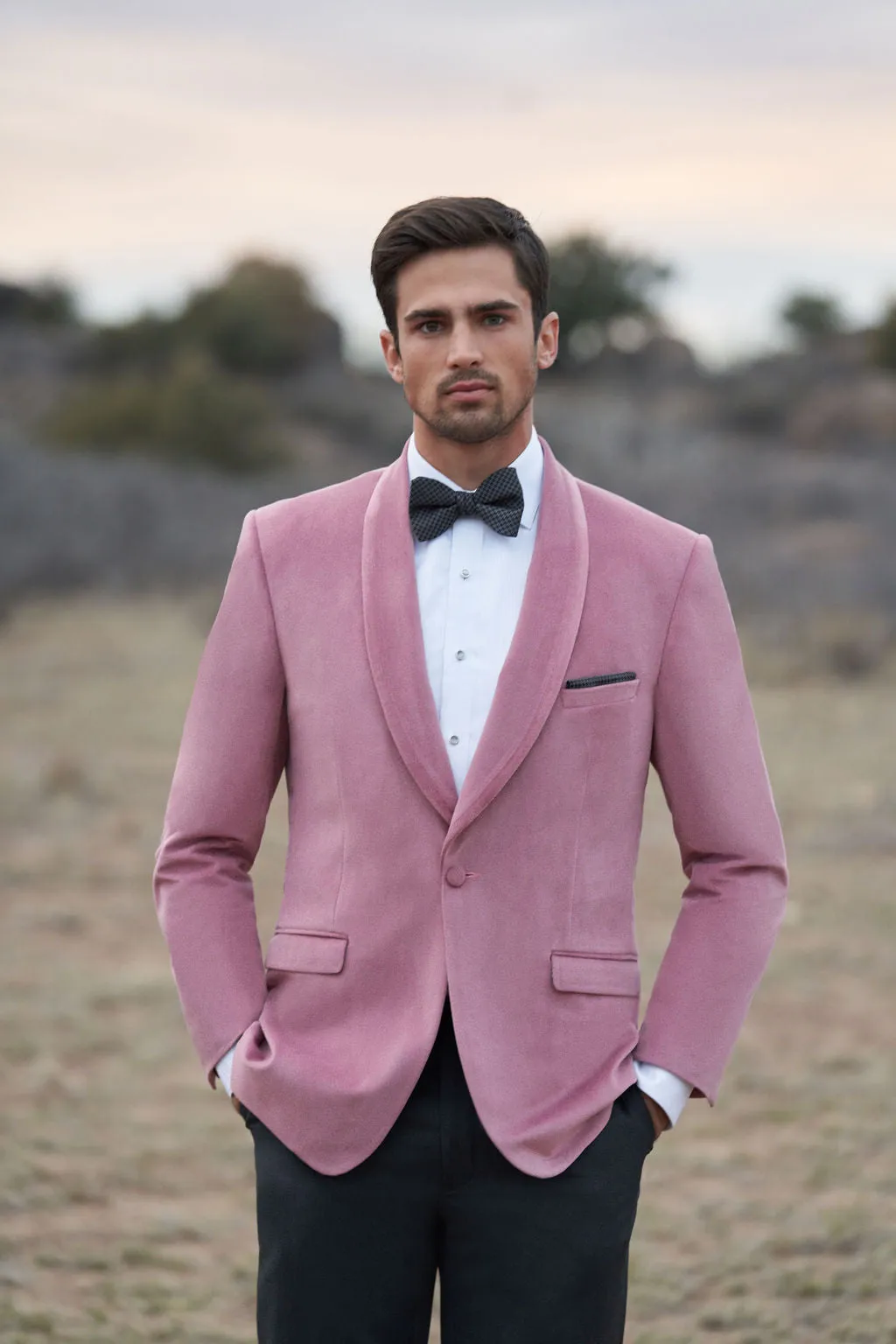 Dusty Rose Venice Velvet Slim Fit Tuxedos