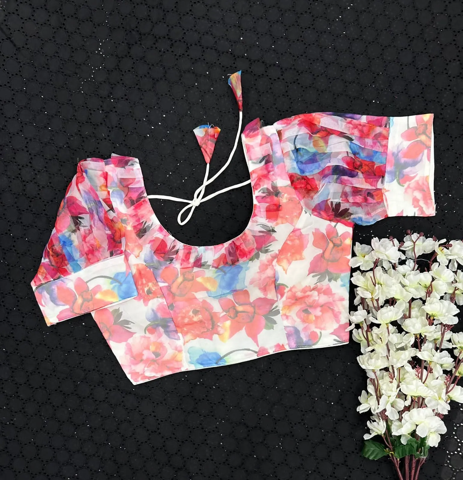 Havy Orgnza with Beautiful Digital Print Blouse