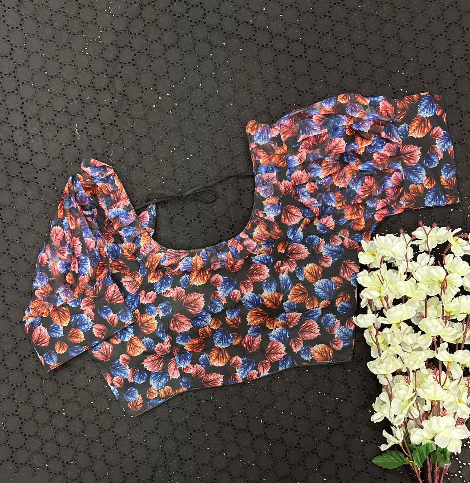Havy Orgnza with Beautiful Digital Print Blouse