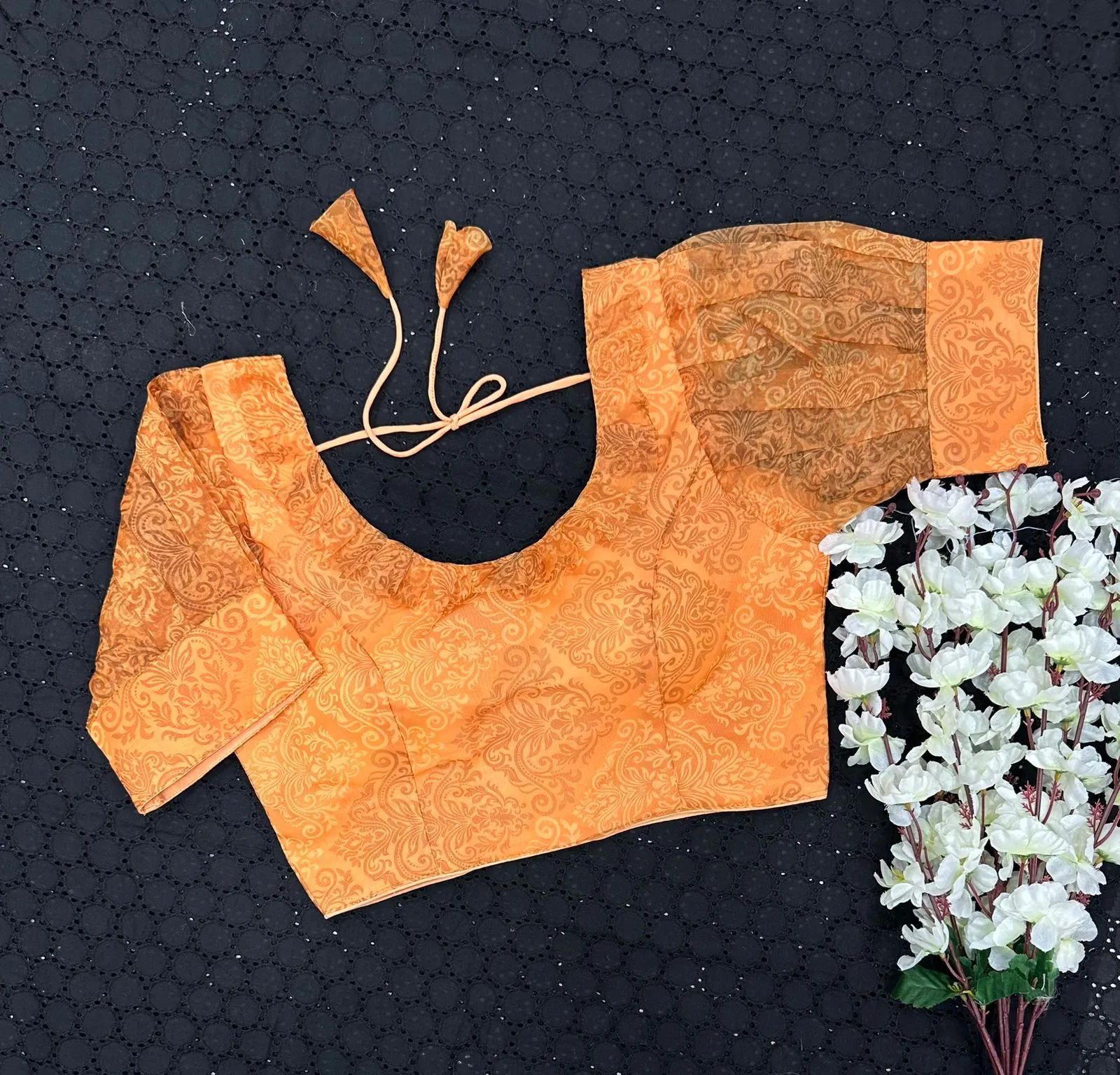 Havy Orgnza with Beautiful Digital Print Blouse