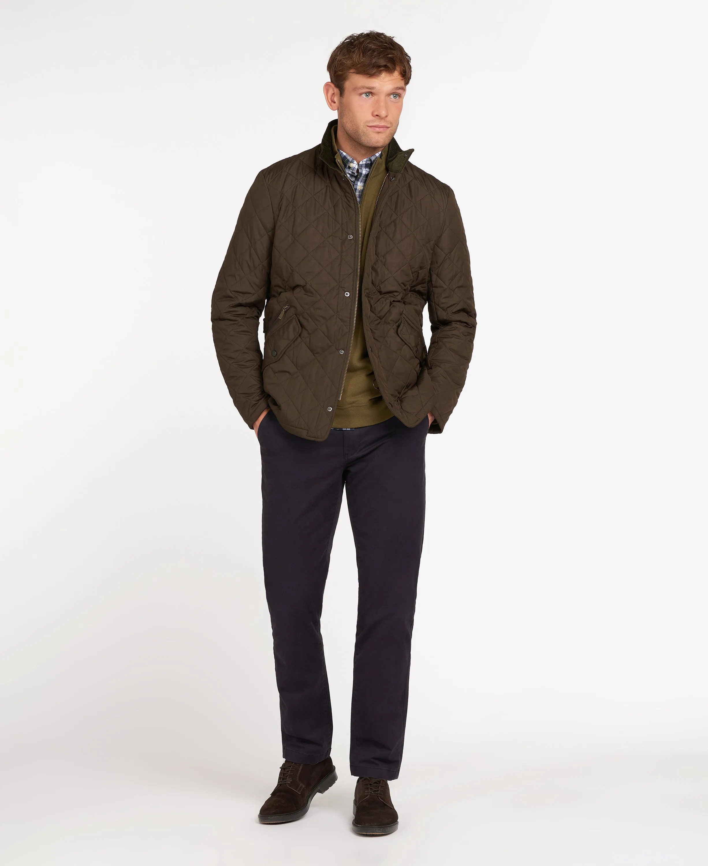 ID80161-Barbour Olive Chelsea Sportsquilt