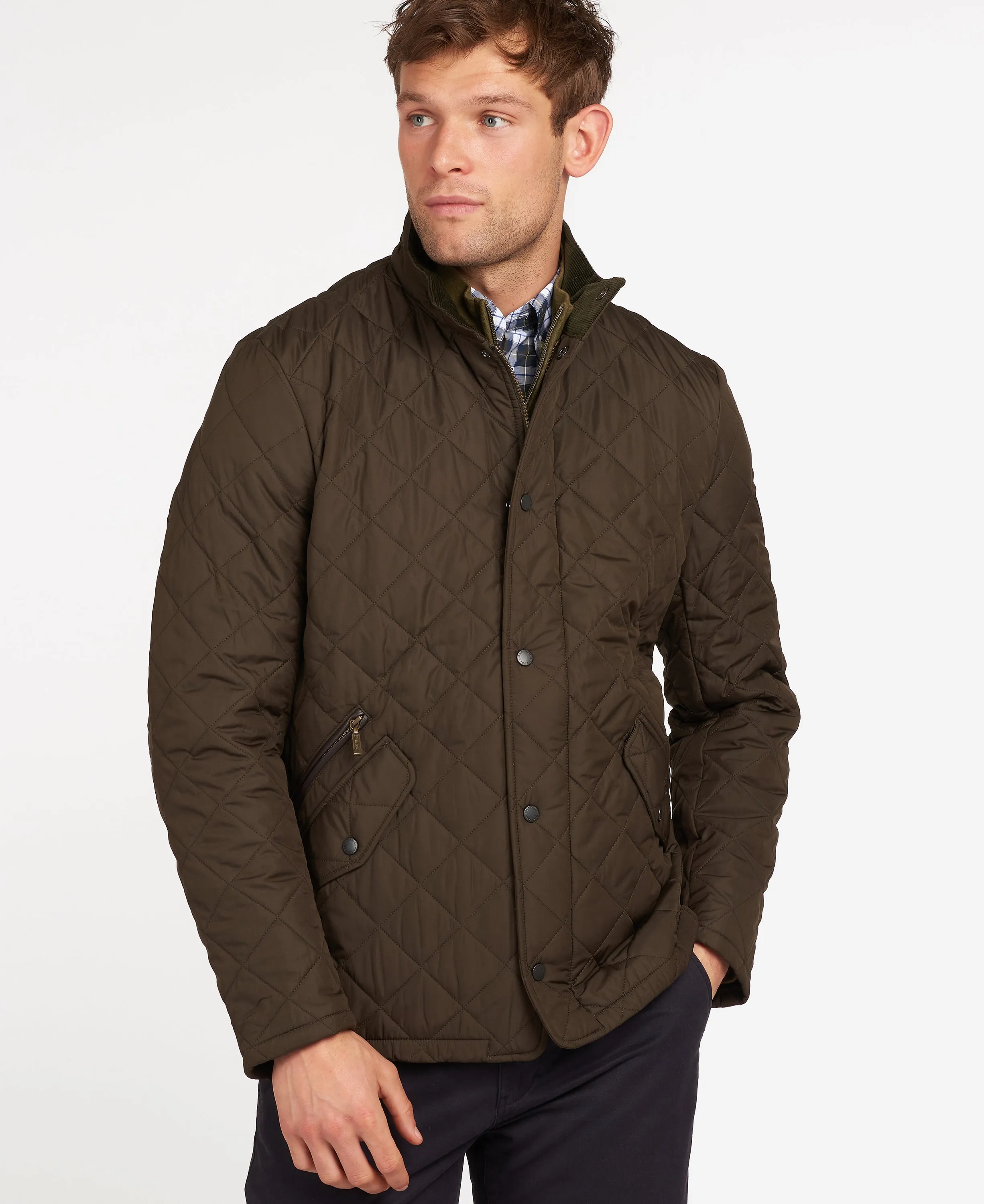 ID80161-Barbour Olive Chelsea Sportsquilt