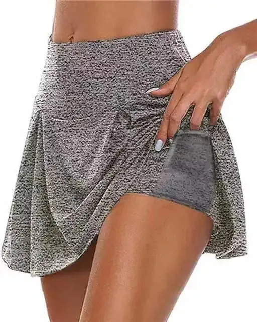 LVSANW 2024 Summer New Solid Color Pocket Leisure Fake Two-Piece Trouser Skirt Mid-Waist Skirt Sexy Fashion Simple Style Hot Lady