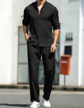 Men's Long Sleeve Shirt And Pants Set   S496317