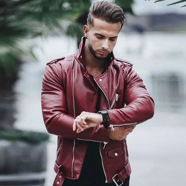 Men's Motorcycle PU Leather Jackets Men Leather Autumn Winter Slim Fit Jackets Male Business Fitness Casual Coats Plus Size 5XL