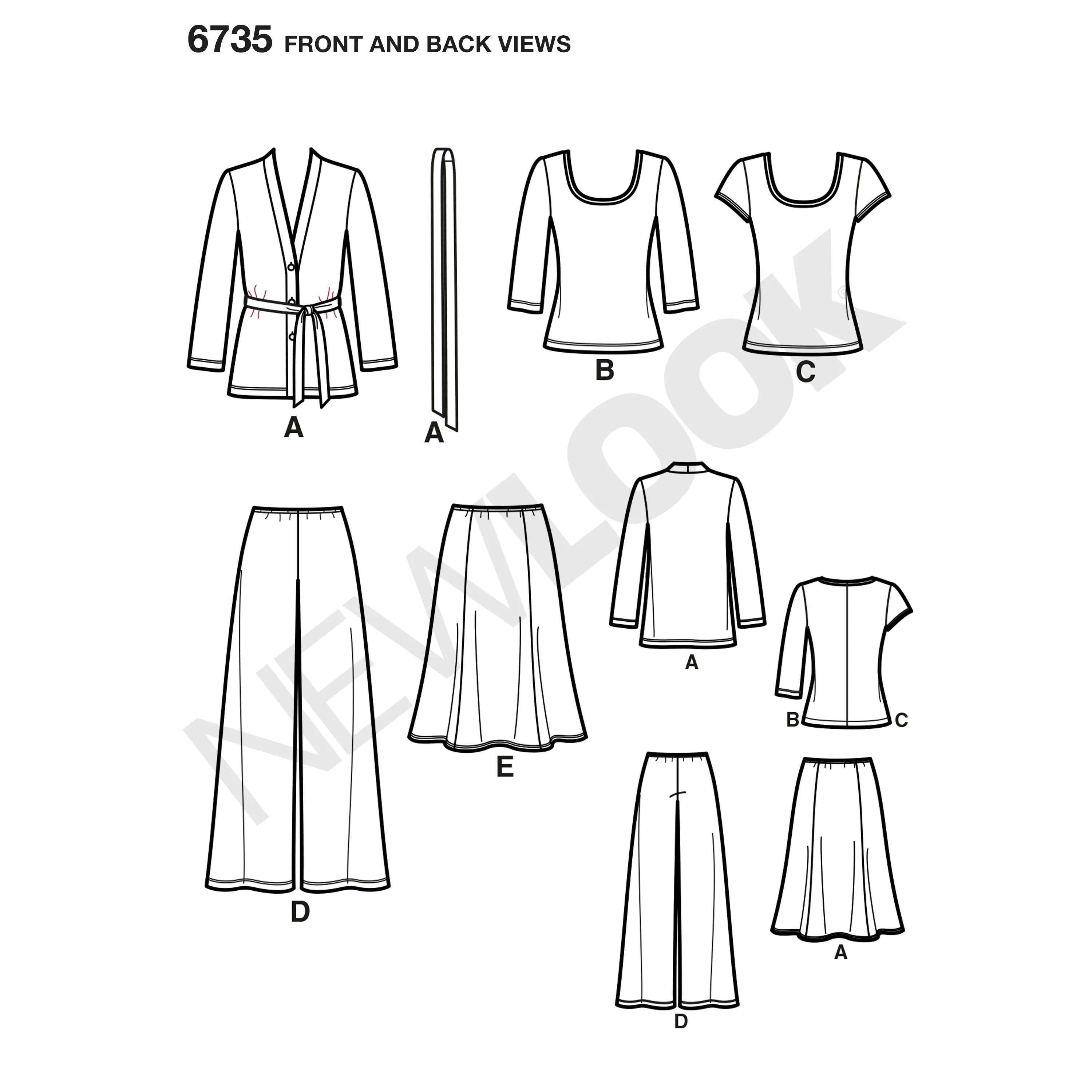 New Look Sewing Pattern 6735 - Misses Separates