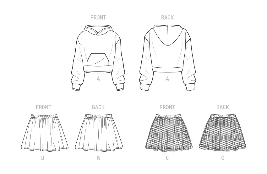 New Look Sewing Pattern N6747 - Children's Hoodie and Skirts