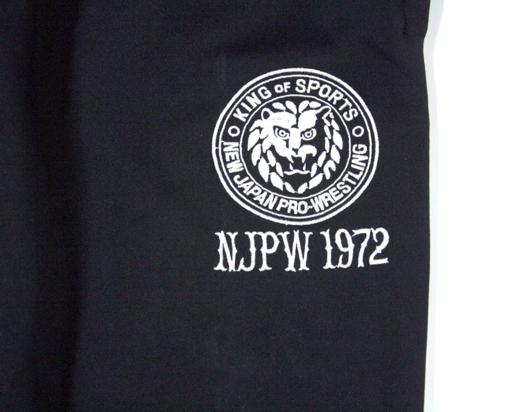 NJPW BLACK TRACK PANTS LG