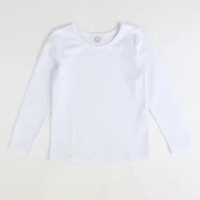 Out & About Girl's L/S Tee - White