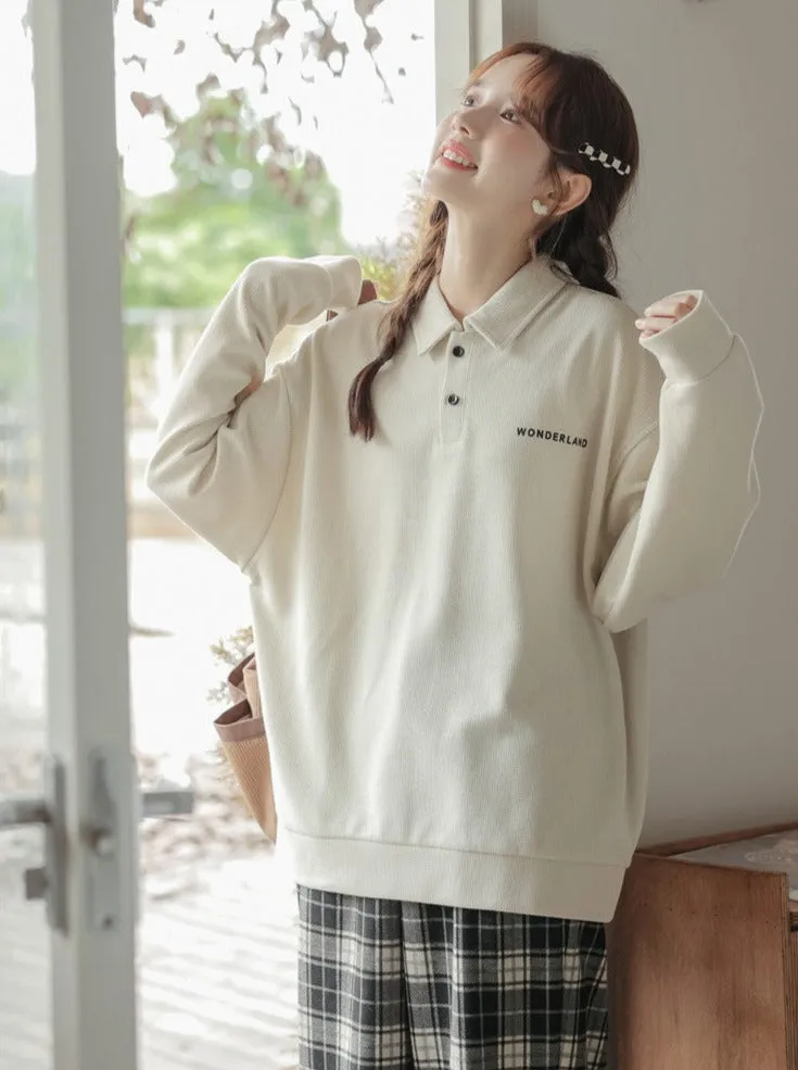 Polo Tops Loose Casual
