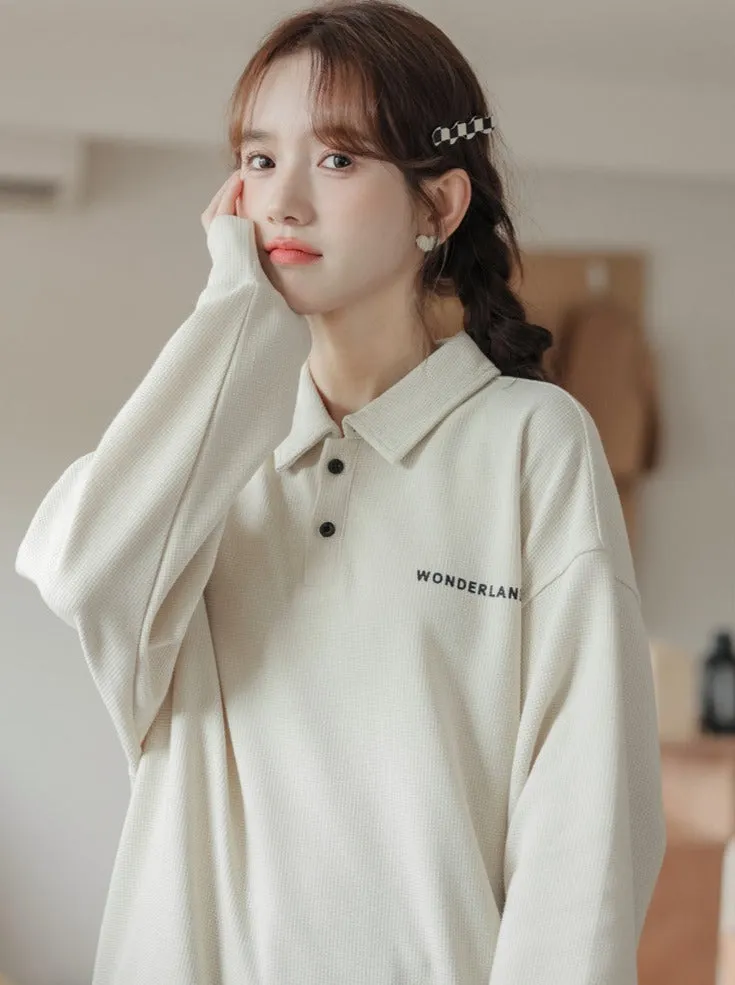 Polo Tops Loose Casual
