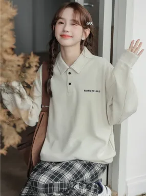 Polo Tops Loose Casual