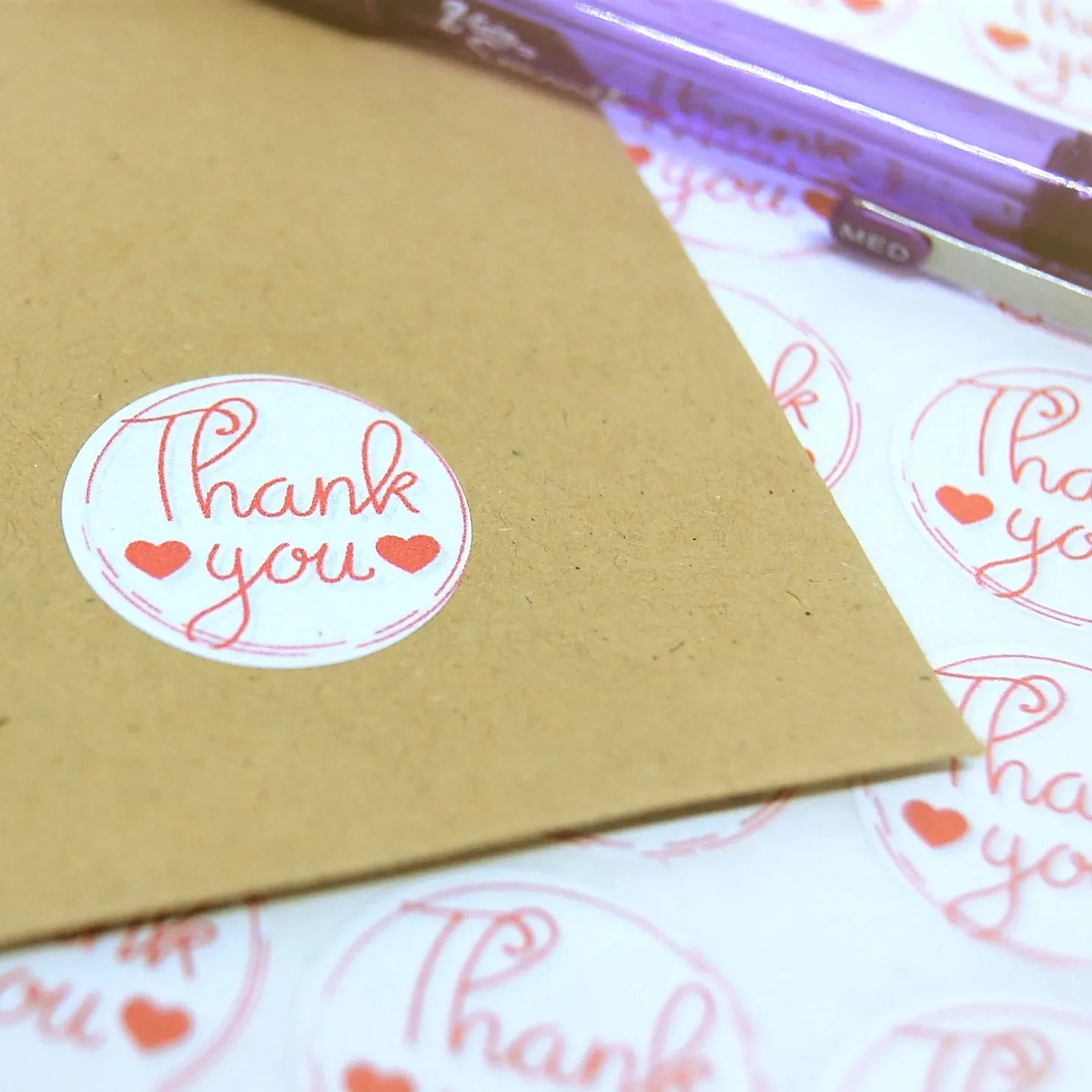 Printed thank you stickers for packaging