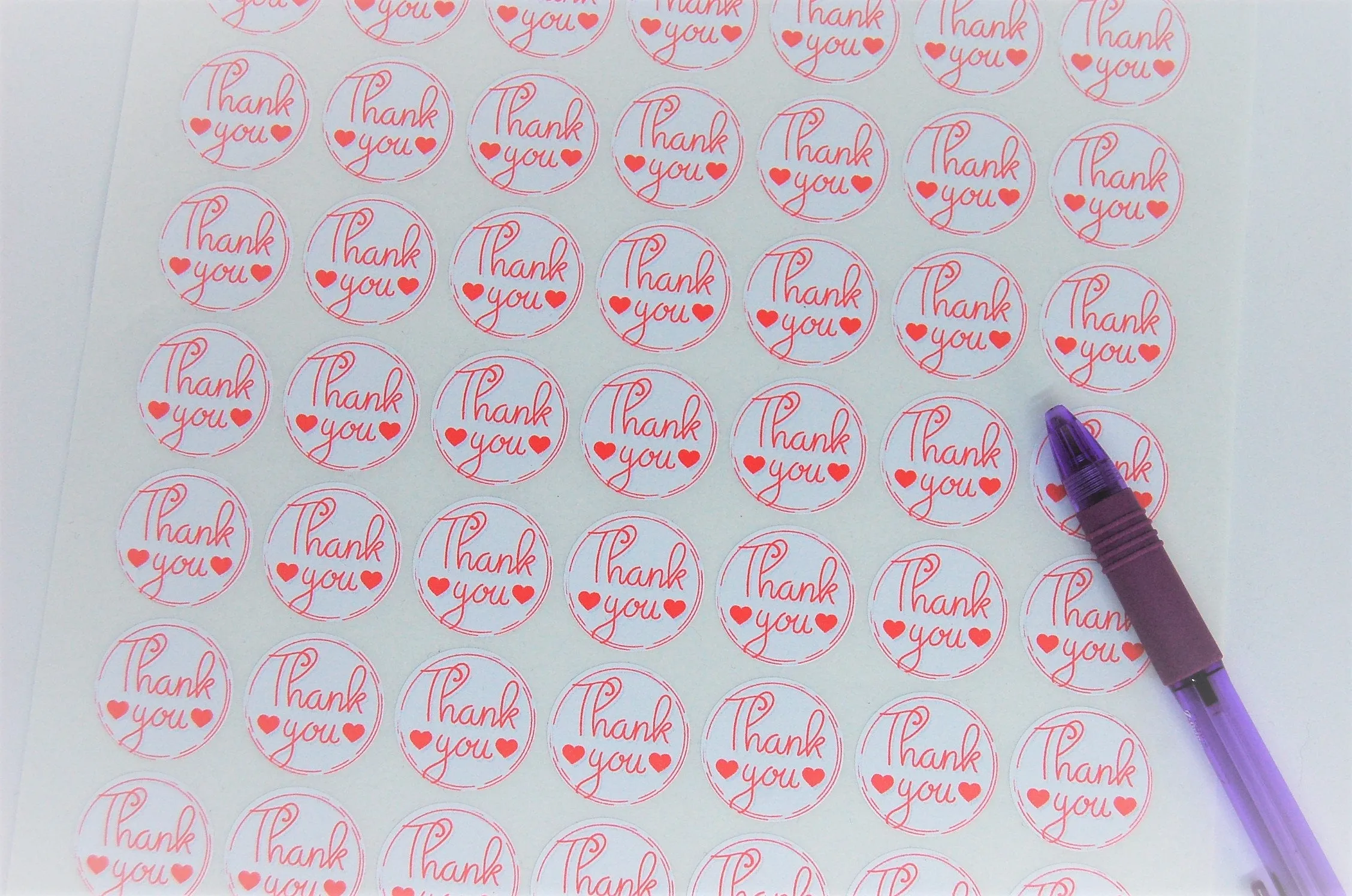 Printed thank you stickers for packaging