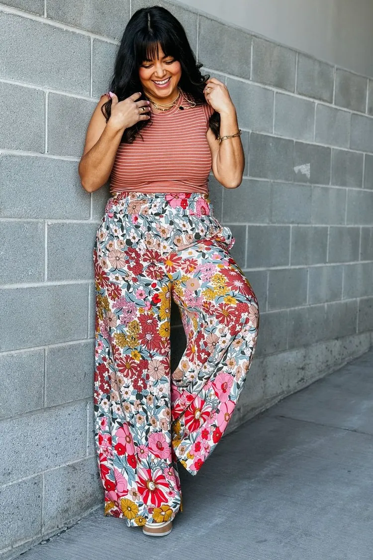 Rory Floral Pants - Rose Pink
