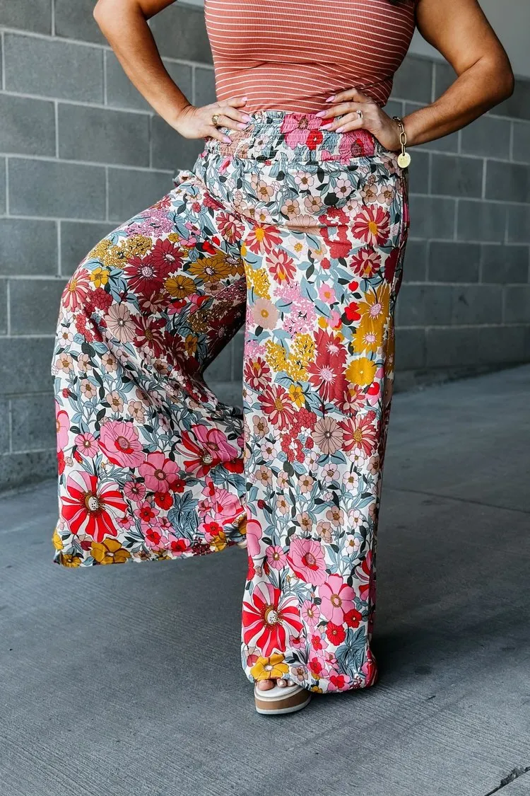 Rory Floral Pants - Rose Pink