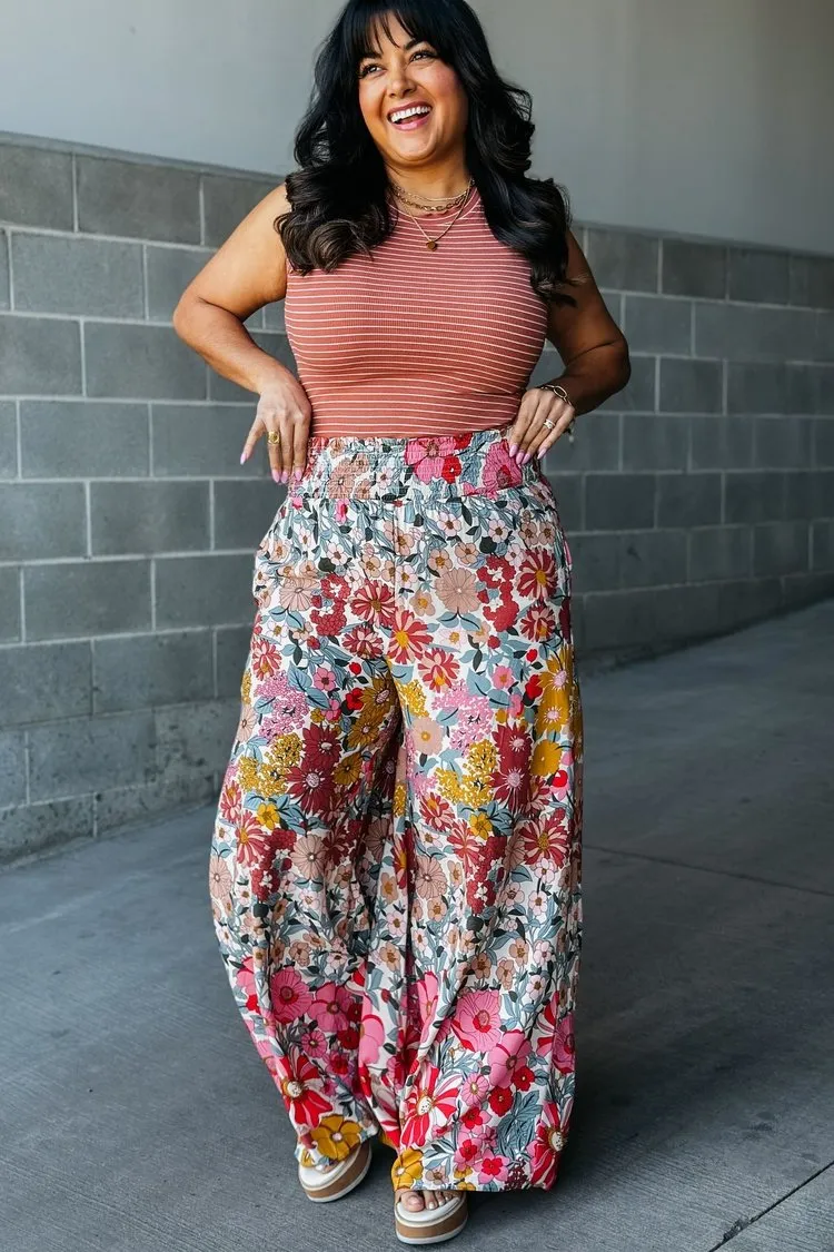 Rory Floral Pants - Rose Pink