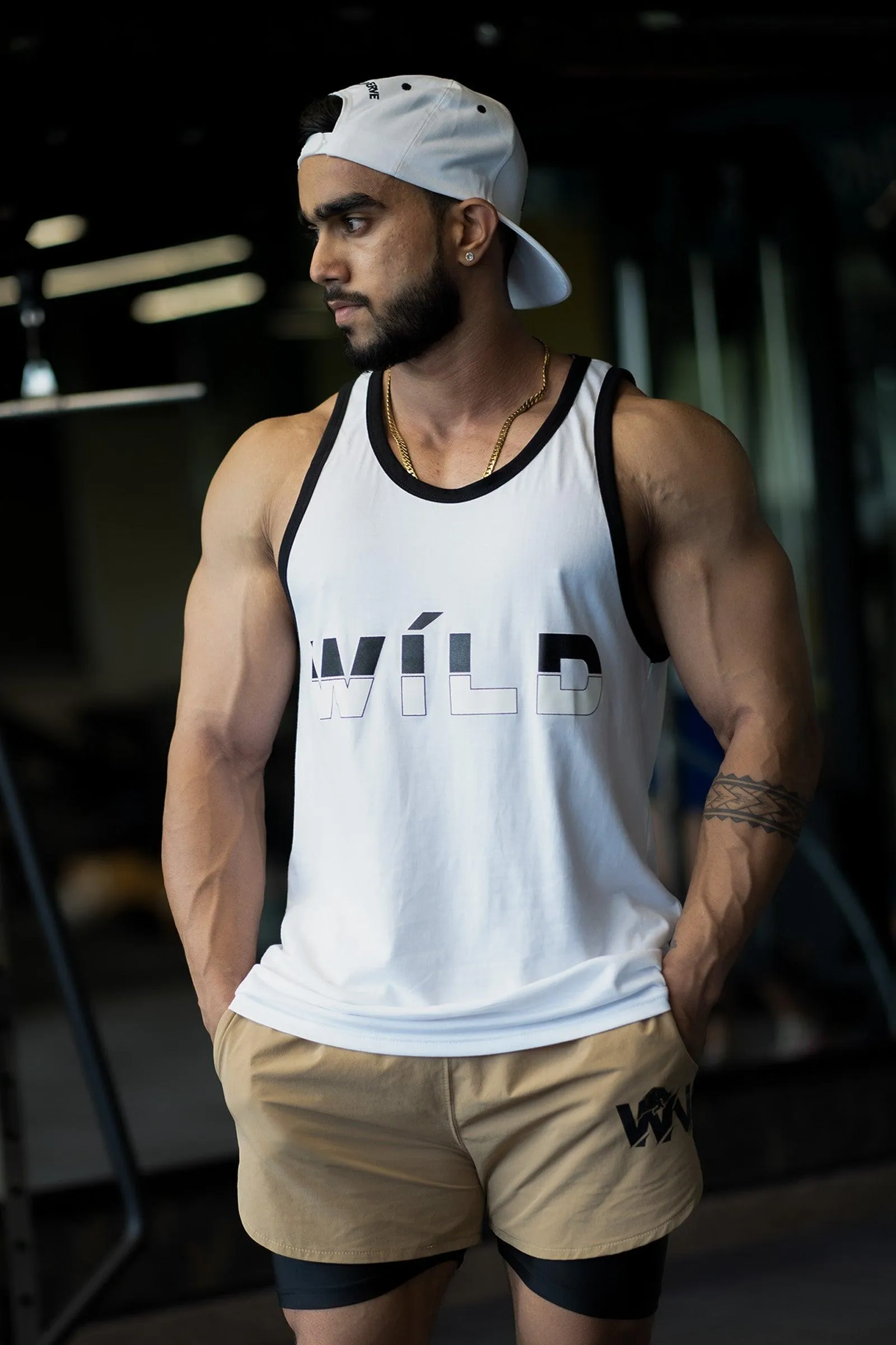 Streetwear Tank With Wild Print (white)