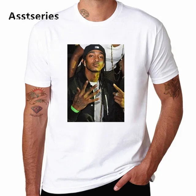 The Great Nipsey Printed Men T Shirt Hip Hop White Tshirt Harajuku Streetwear Rapper Lil Peep Nipsey Hussle Men Clothes HCP4570