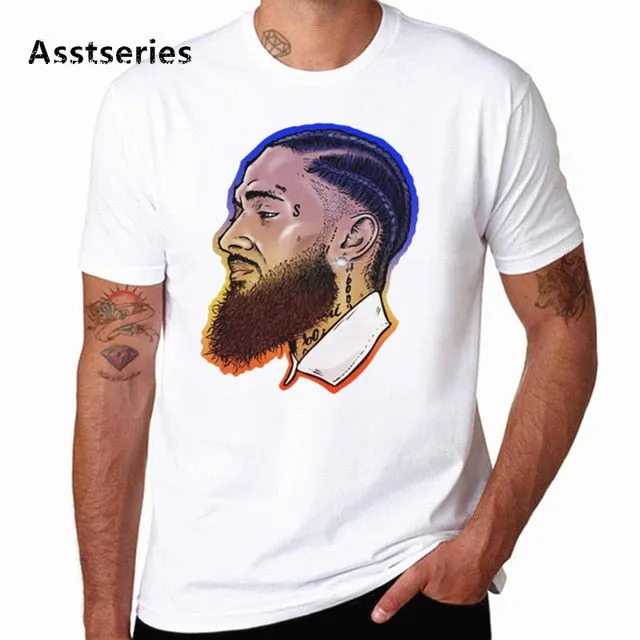 The Great Nipsey Printed Men T Shirt Hip Hop White Tshirt Harajuku Streetwear Rapper Lil Peep Nipsey Hussle Men Clothes HCP4570