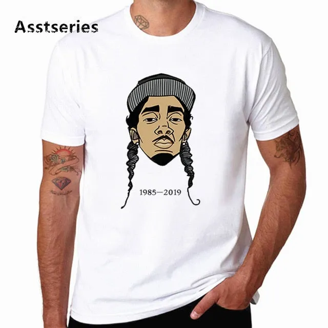 The Great Nipsey Printed Men T Shirt Hip Hop White Tshirt Harajuku Streetwear Rapper Lil Peep Nipsey Hussle Men Clothes HCP4570