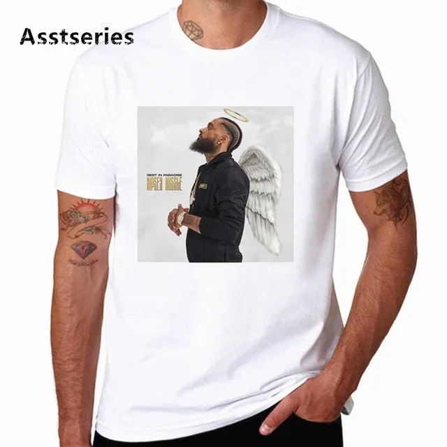 The Great Nipsey Printed Men T Shirt Hip Hop White Tshirt Harajuku Streetwear Rapper Lil Peep Nipsey Hussle Men Clothes HCP4570