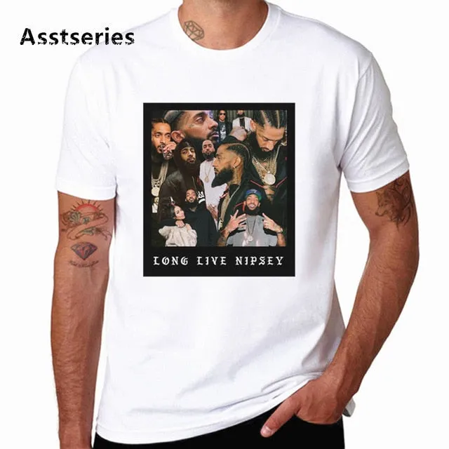 The Great Nipsey Printed Men T Shirt Hip Hop White Tshirt Harajuku Streetwear Rapper Lil Peep Nipsey Hussle Men Clothes HCP4570