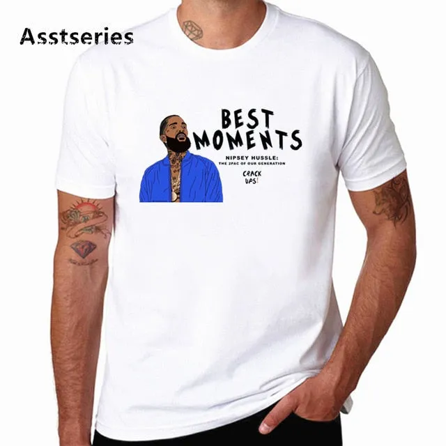 The Great Nipsey Printed Men T Shirt Hip Hop White Tshirt Harajuku Streetwear Rapper Lil Peep Nipsey Hussle Men Clothes HCP4570