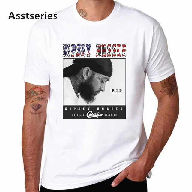 The Great Nipsey Printed Men T Shirt Hip Hop White Tshirt Harajuku Streetwear Rapper Lil Peep Nipsey Hussle Men Clothes HCP4570