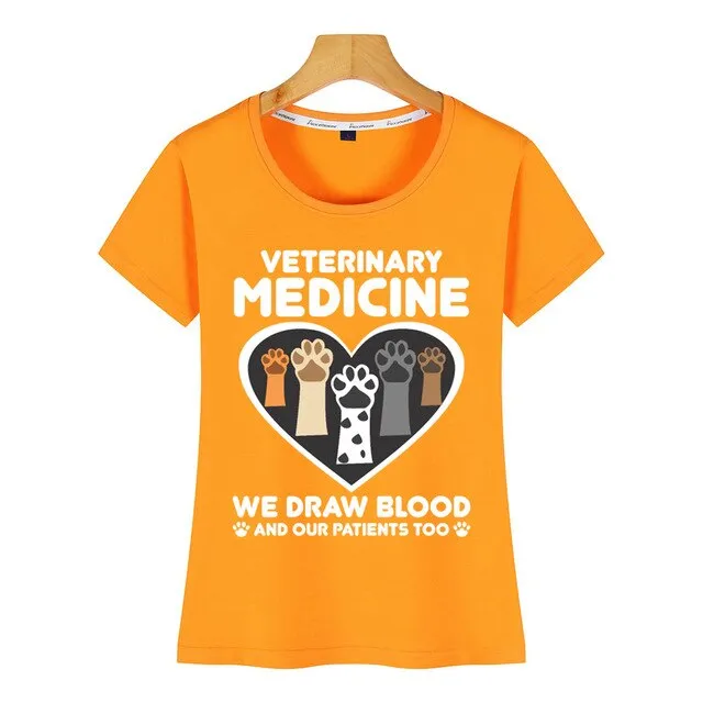 Tops T Shirt Women animal rescuer vet tech pet veterinary technician Kawaii Inscriptions Custom Female Tshirt