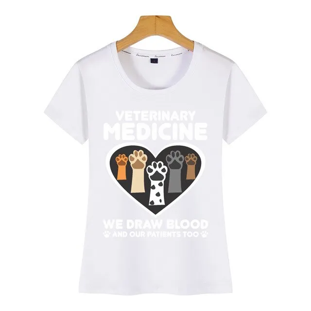 Tops T Shirt Women animal rescuer vet tech pet veterinary technician Kawaii Inscriptions Custom Female Tshirt
