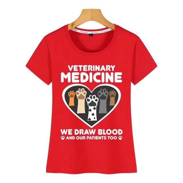 Tops T Shirt Women animal rescuer vet tech pet veterinary technician Kawaii Inscriptions Custom Female Tshirt