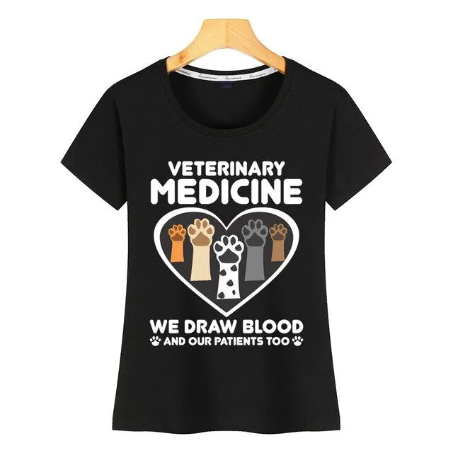 Tops T Shirt Women animal rescuer vet tech pet veterinary technician Kawaii Inscriptions Custom Female Tshirt