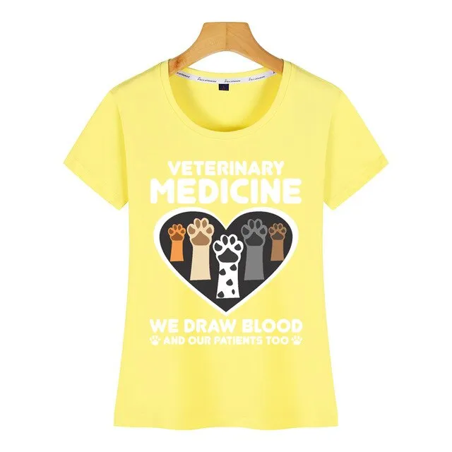 Tops T Shirt Women animal rescuer vet tech pet veterinary technician Kawaii Inscriptions Custom Female Tshirt
